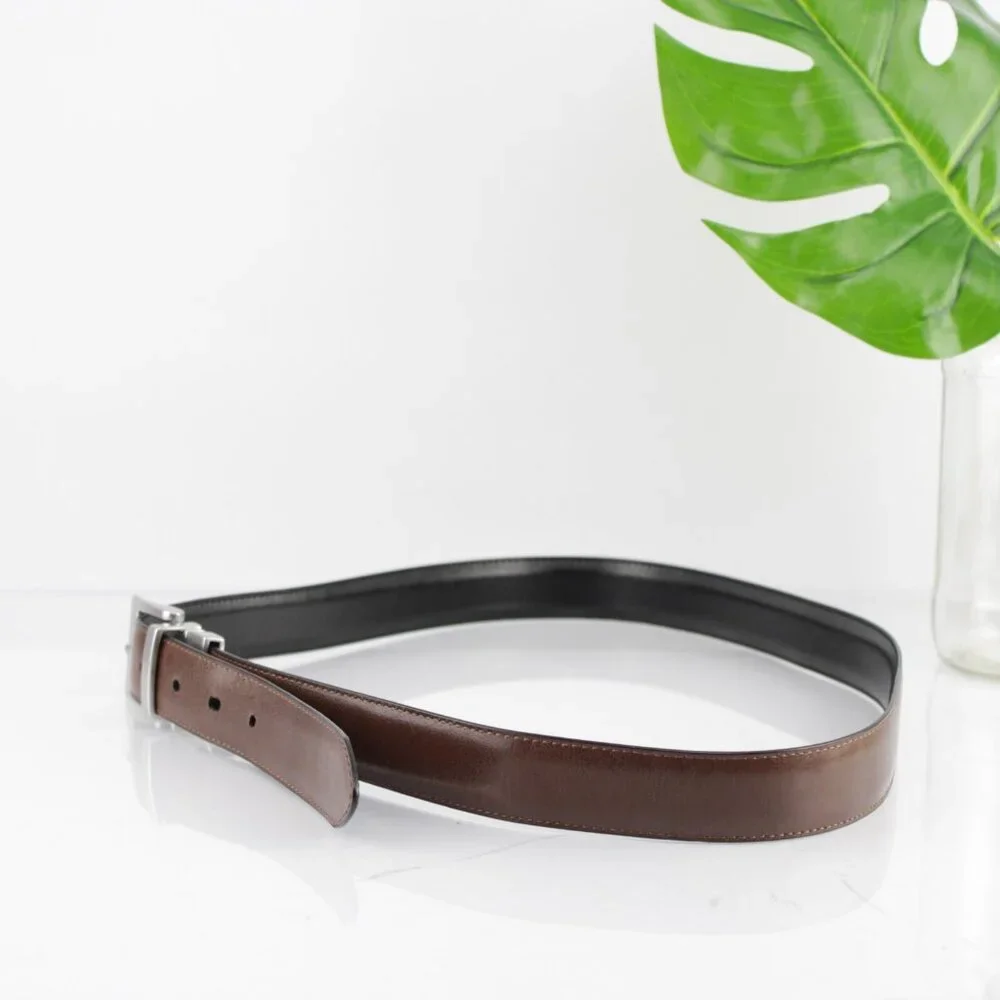 Chaps Mens Dress Belt Size 36 Reversible‎ Black Brown Business Casual 1 1/4 Inch